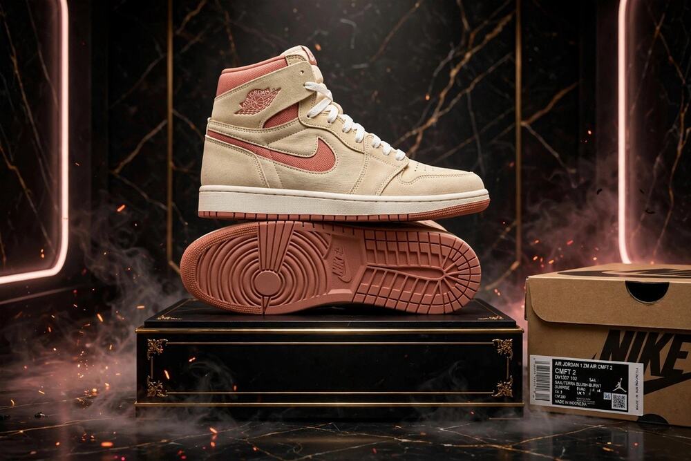 Size 10 - Air Jordan 1 Zoom Air CMFT 2 DV1307-102 Sail Terra Blush Burnt Sunrise